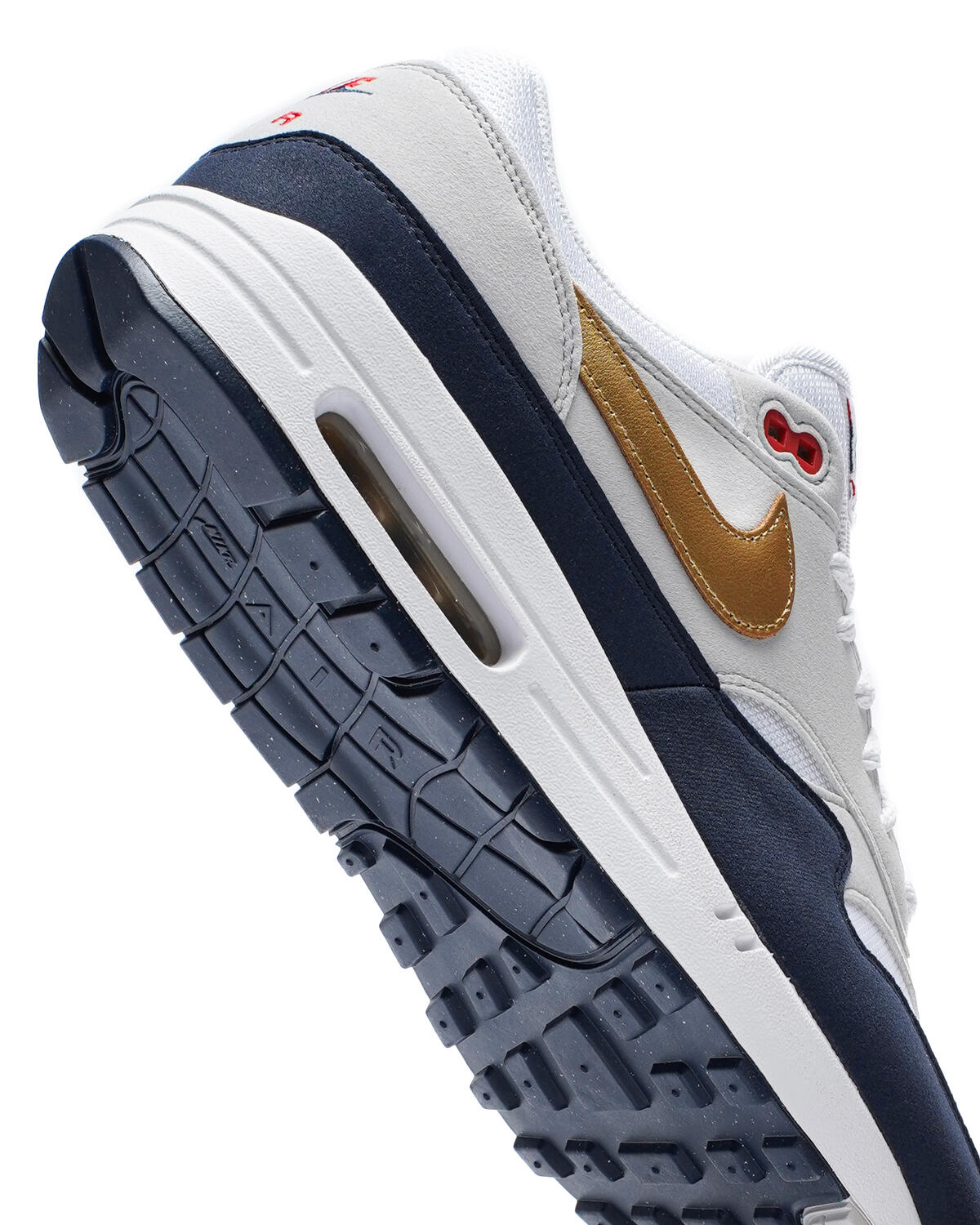 Nike air max 1 white gold best sale